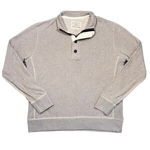 American Eagle Quarter Button Zip Collared Beige Pullover Sweatshirt Mens Large
